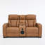 Canapé inclinable électrique 2 places avec éclairage DEL, porte-gobelets, console de rangement, surpiqûres en losange et accoudoirs rembourrés, revêtement en similicuir pour home cinéma.-1917518268
