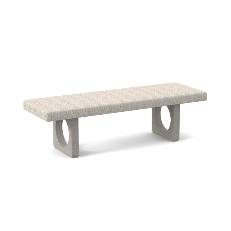 Void Upholstered Bench, Bisque, White Caps Fog
