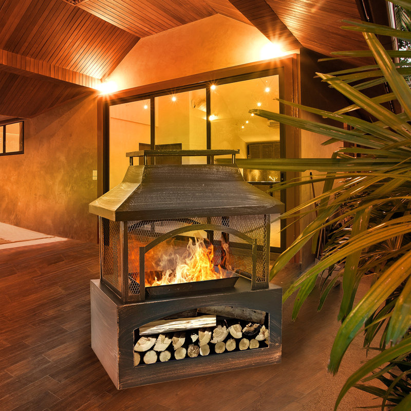 Foyer d'extérieur au bois 37 po