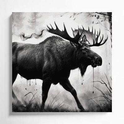 Faune, orignal gris, art mural sur toile