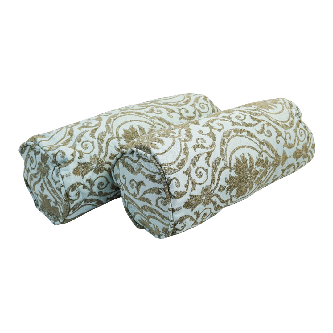 Jacquard Chenille Collection Chenille Floral Bolster Pillow (Set of 2) Blazing Needles