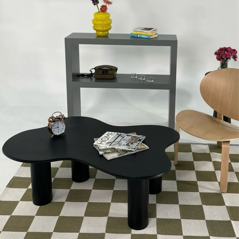 100% MDF Butterfly Asymmetrical 43'' Coffee Table, Black