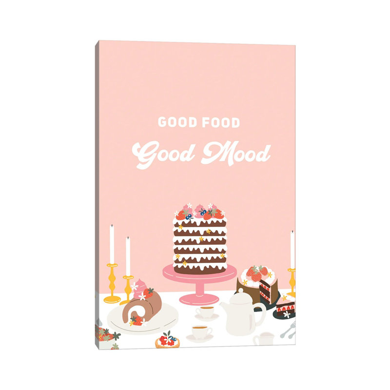 Good Food, Good Mood by The Beau Studio - Wrapped Canvas Print, 30.48cm H x 30.48cm W x 1.905cm D