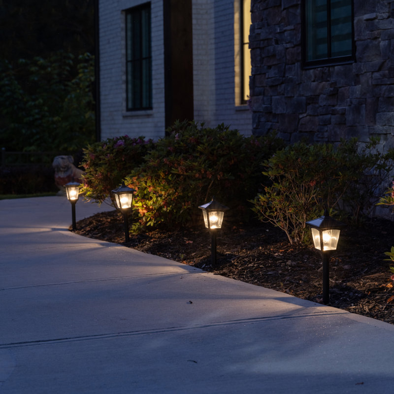 Black Stainless Steel Solar LED Pathway Lights, 4-Pack