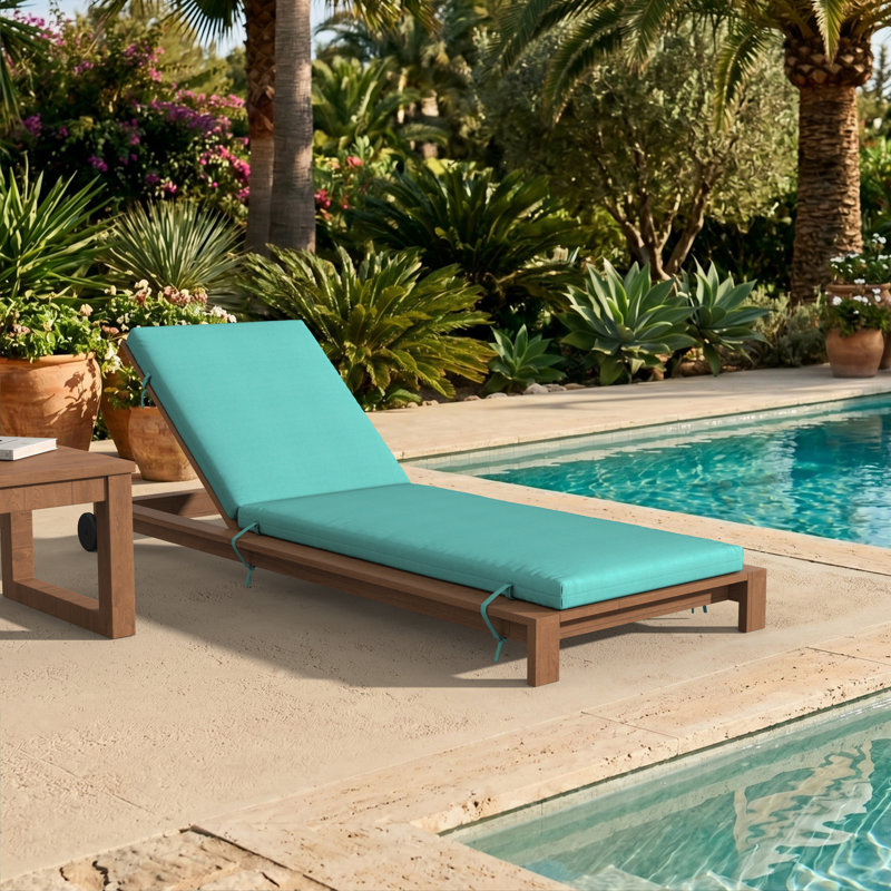 Lani Sunbrella® Outdoor Chaise Lounge Cushion, 25" W x 79" D, Sunbrella Bliss Breeze