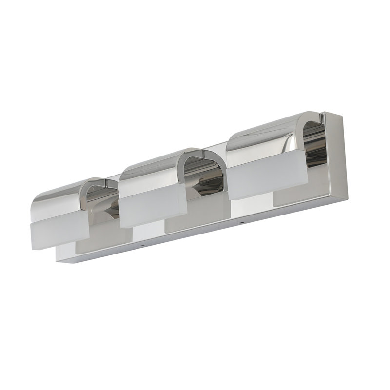 Éclairage mural pour salle de bain 3 lumières DEL pour salle de bain, H 4,3 po x l 21,7 po x P 3,5 po, Chrome chrome