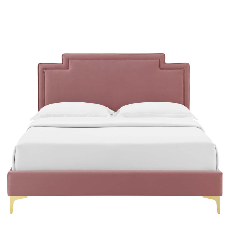 Lit en velours Liva Performance de Modway, Vieux rose, Double