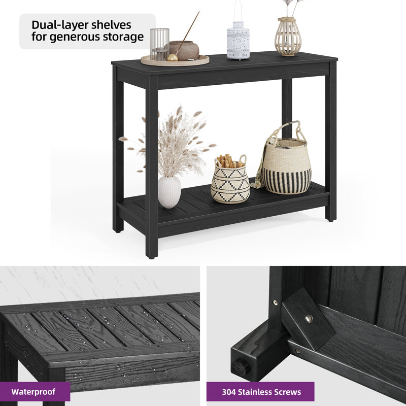 Buffet d'extérieur l 38,3 po Charia, Noir, H 30,3 po x l 38,3 po x P 16,1 po