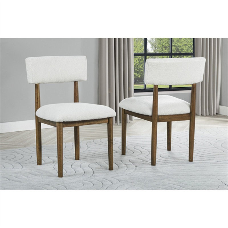 Ensemble de 2 chaises de salle à manger rembourrées Contemporary, Chêne clair