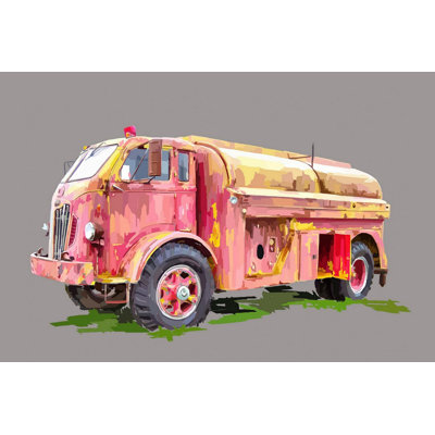 Painterly Firetruck - Wrapped Canvas Print
