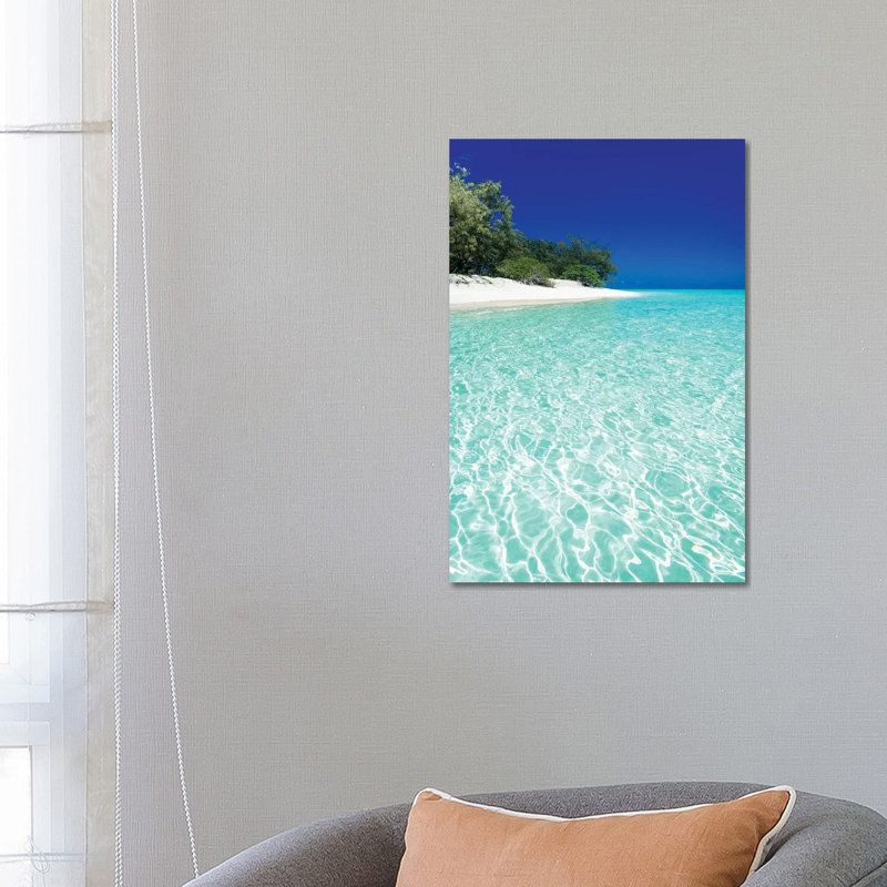Tropical Island Blue Water Beach Landscape by James Vodicka - Wrapped Canvas Print, 66.04cm H x 45.72cm W x 1.91cm D