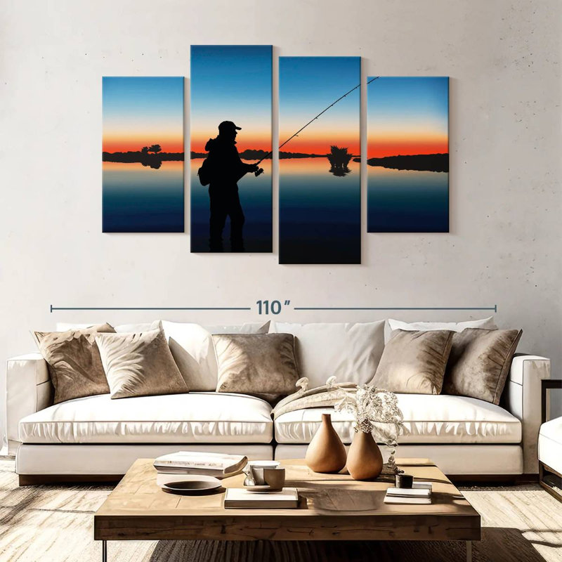Senne Fishing At Twilight, 54" H x 84" W