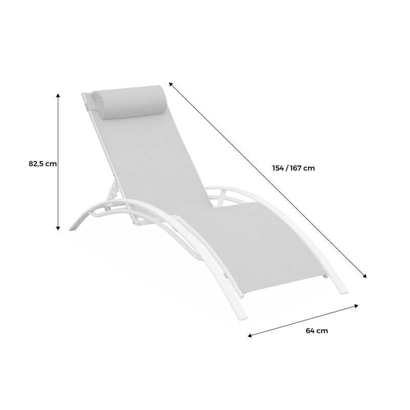 Caedence 167cm Long Reclining Chaise Lounge Set