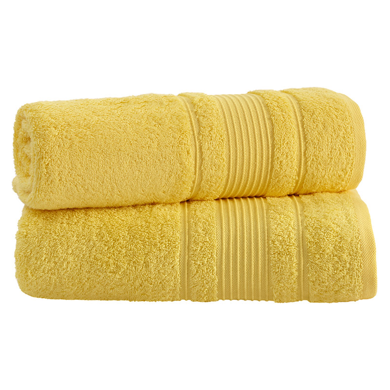 Personnalisez vos serviettes avec des broderies: noms, monogrammes, initiales. Ensemble de serviettes de bain 2 pièces, Jaune