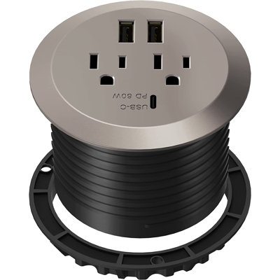 12-Amp Standard Combination Outlet Desk Grommet