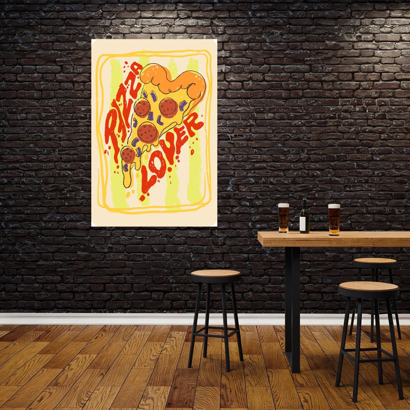 «Retro Pizza Lover», impression murale rétro, 60" H x 40" W