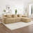 Corduroy Modern 3-Seat Deep Seat Boneless Sofa With 3 Throw Pillows & 1 Movable Ottoman-1182539316