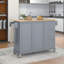Îlot de cuisine de 52,7 po avec plateau en bois massif, bar à petit-déjeuner, armoire de rangement, porte-épices, porte-serviettes, tiroirs et roulettes verrouillables-1467670916