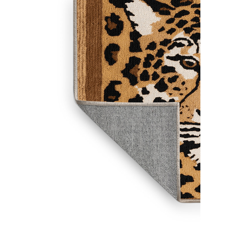  Tapis lavable à motif de gros chats Léopard, Rectangulaire 2 pi x 3 pi