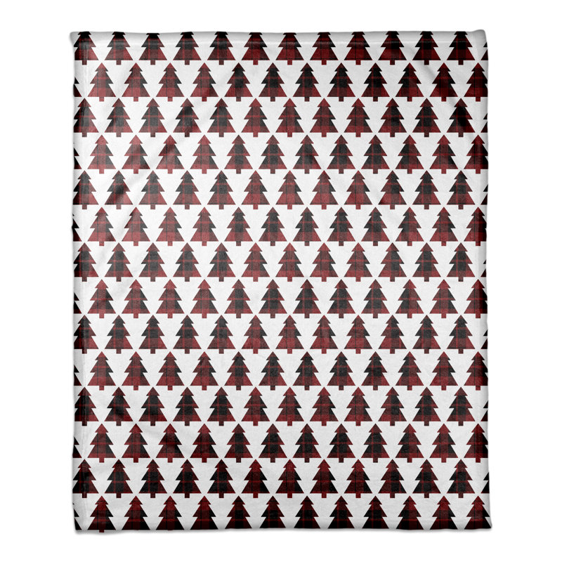  Couverture en molleton Plaid Tree Coral