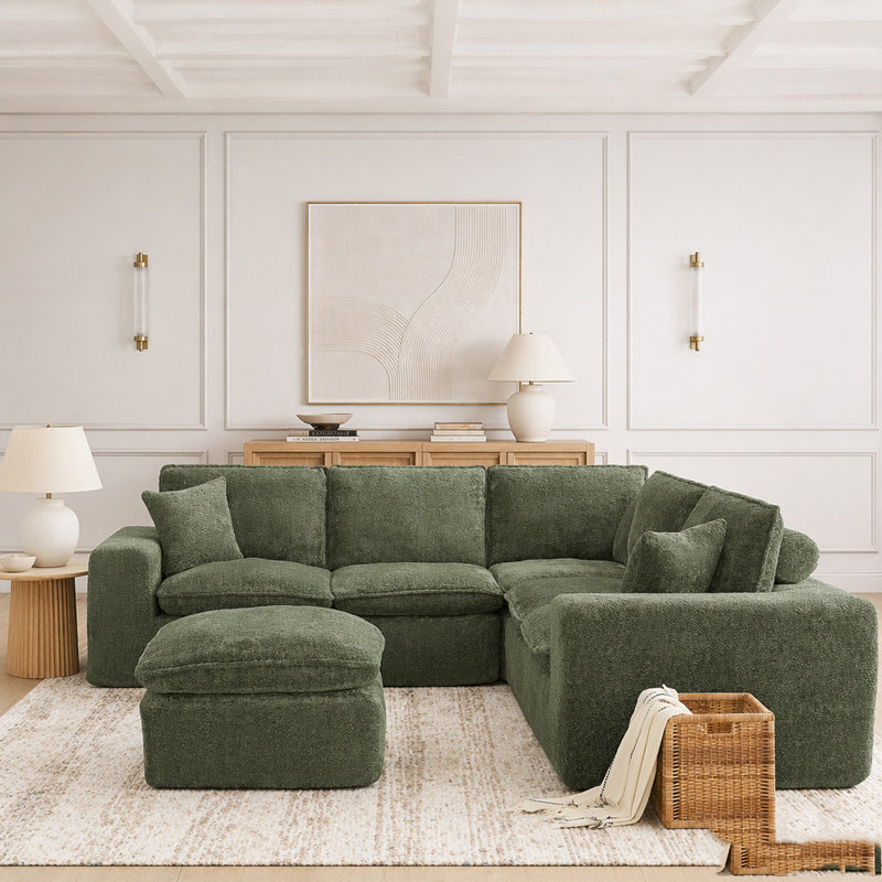 Canapé modulaire moderne avec méridienne réversible Boucle, 4 seat
