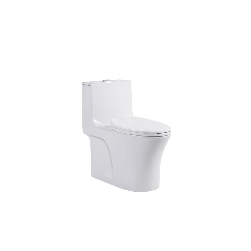 Glossy White 1.1/1.6 Gpf Tornado Flush Toilet - Elongated, 12" Siphonic Trap, Soft Close, Top Button, 1000g Map, Ada 17" (gw-002)