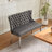 Velvet Double Dining Loveseat Bench, Kitchen & Dining Seating, 2-Seat Tufted Bench With Handmade Buttons, Wing Back, Stainless Steel Legs, Mid Century Modern-347940319-347940318