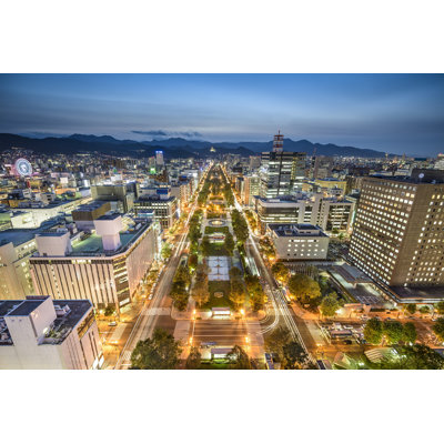 Sapporo, Japan Skyline 1 Piece Wrapped Canvas Wall Art
