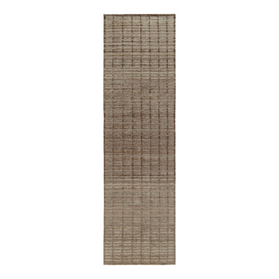 Wool Striped Area Rug in Brown/Gray