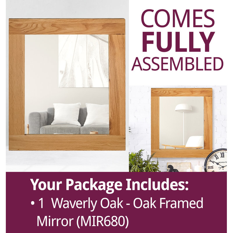 Frazier Solid Wood Flat Mirror, 68cm H x 58cm W x 2cm D