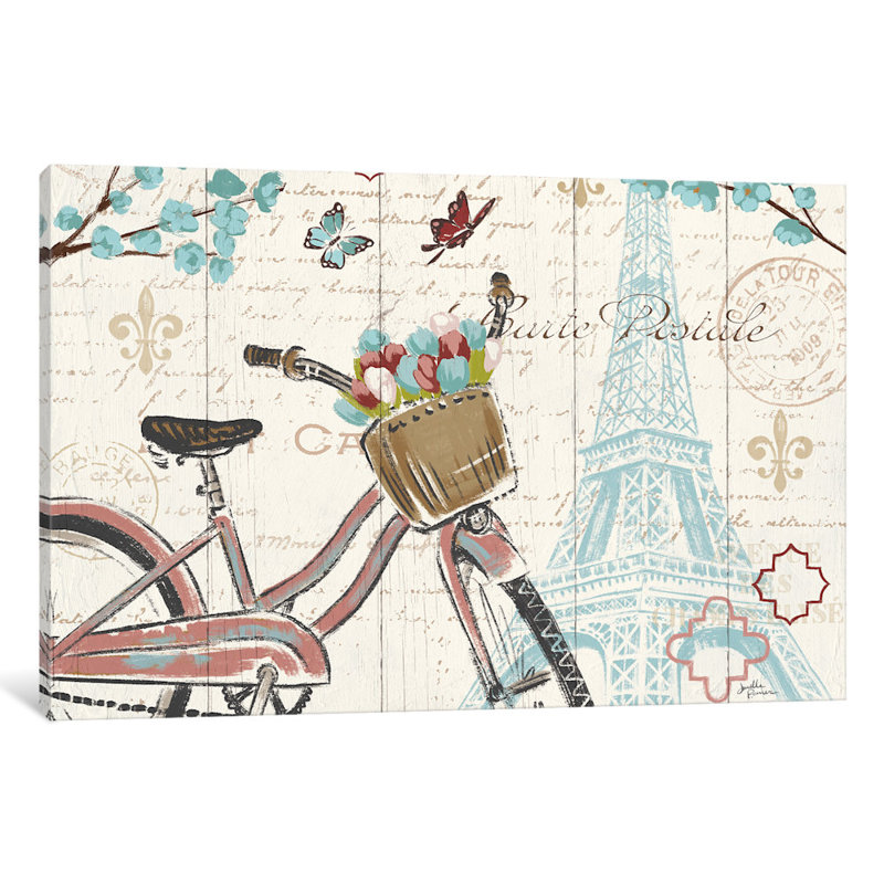 « paris tour i », impression sur toile tendue, Papier d'art encadré noir, Blanc, H 24 po x l 32 po x P 1 po