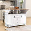 Kitchen Cart with Dual Drop Leaf, Rolling Design, Power Outlet and Ample Storage on 5 Wheels-563098241