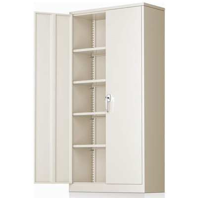 Achyut Garage Storage Cabinets ( 72'' H x 36'' W x 18'' D ), Metal Tool Cabinet with 4 Adjustable Shelves and Lockable doors