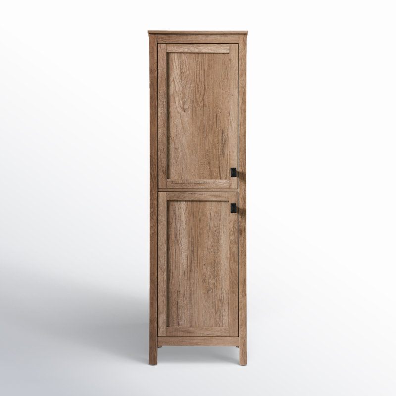 Destinymarie Linen Cabinet, Natural Oak/Matte Black, 65"H x 20"W x 22"D