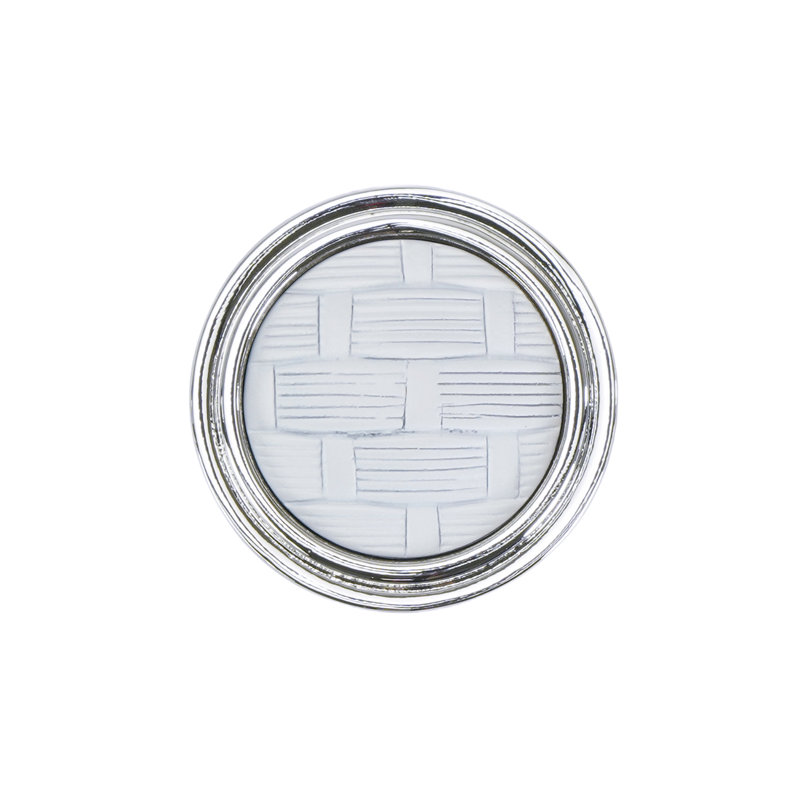 Spectra Weaves knob in chrome finish, Chrome/White
