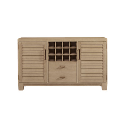 American Heritage Port Regal Bar Cabinet - White Oak Finish with Satin Brass Hardware, Stemware Holders, Bottle Opener & 12-Bottle Wine Storage by American Heritage