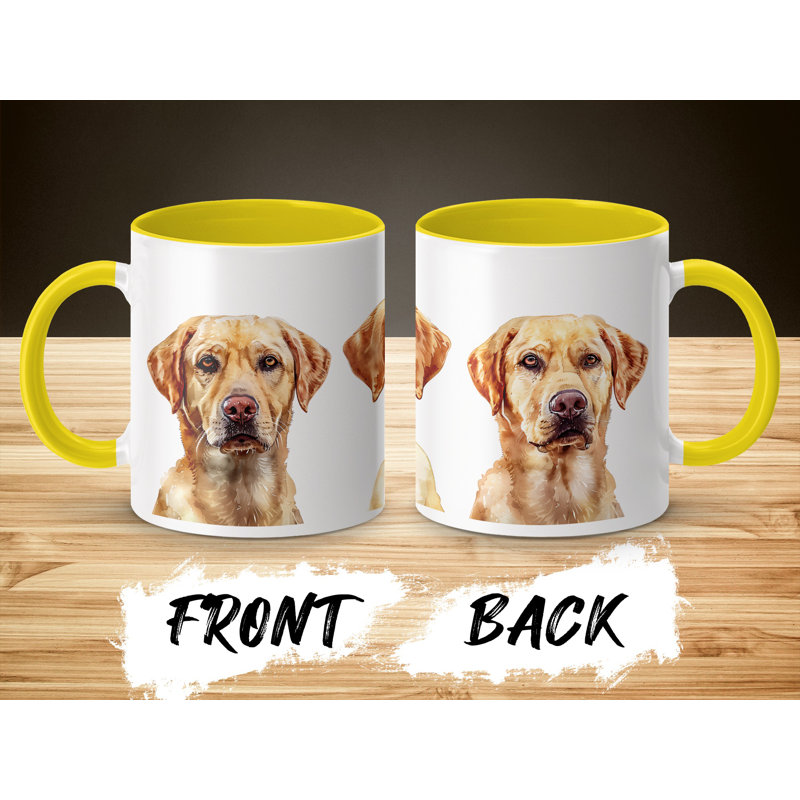 Yellow Labrador Design 11oz Coffee Mug, 2, Yellow