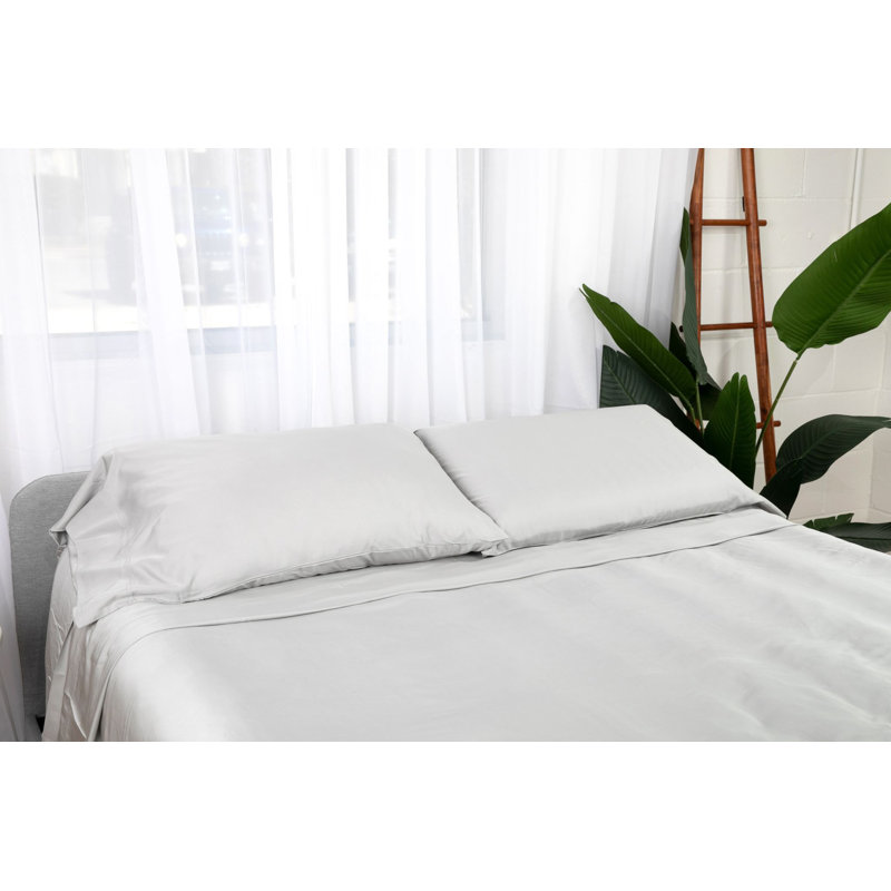 Bamboo Twill Solid Colour Sheet Set, King, Grey
