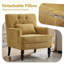Fauteuil capitonné en polyester H 29 po avec garniture cloutée et coussin HIMO-1964607117