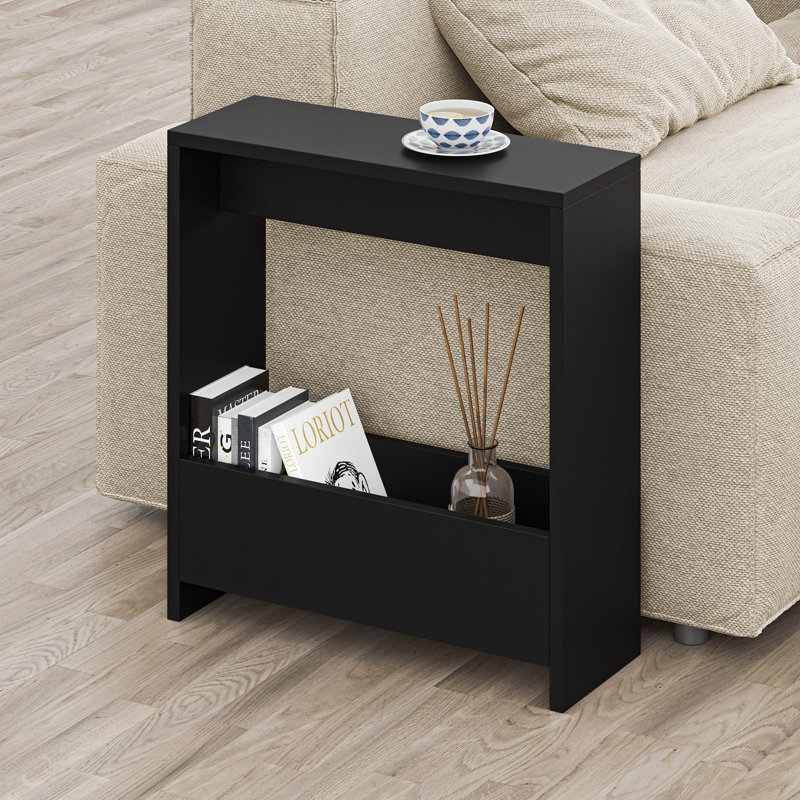 Side Table with Storage, Black