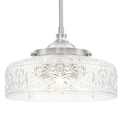 Brushed Nickel 3-Light Adjustable Pendant Light, Dual Mount Ceiling & Hanging Fixtures, 90° Swivel, Adjustable Height