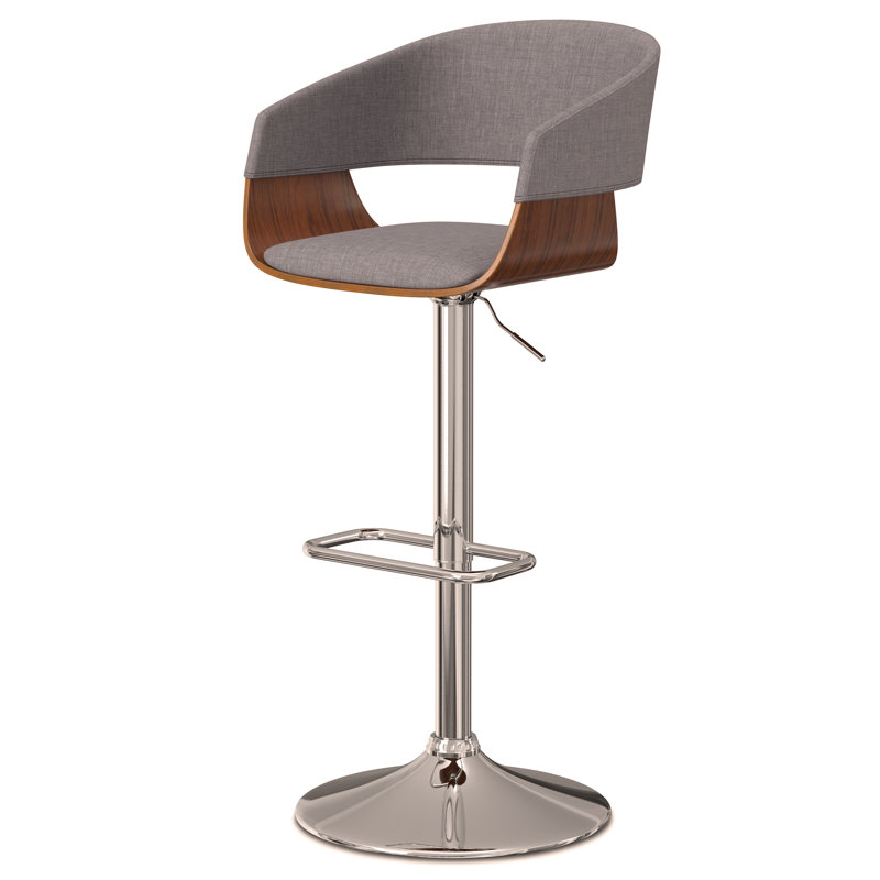 Adjustable Swivel Bar Stool, Gray