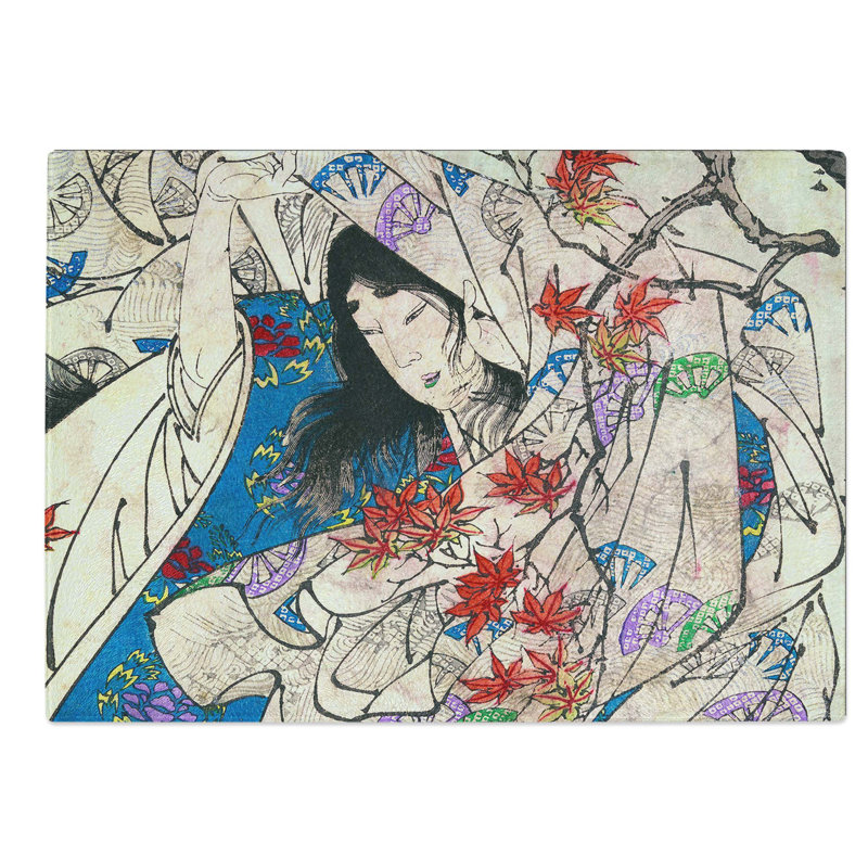 Tempered Glass Autumn in Sumiyoshi Chopping Board, 39 cm W x 28.5 cm L