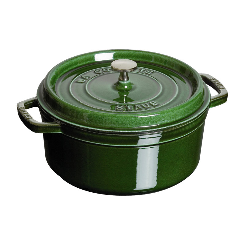 La Cocotte Cast Iron Round Cocotte, 0.25 quarts, Basil