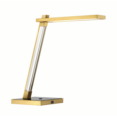 Lampe de table à DEL George Kovacs au fini charbon et laiton doux