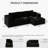Boneless Sectional Couch, U-Shaped Cloud Sofa, 4 Seat Modular Memory Foam Couch for Medium Room，Black
