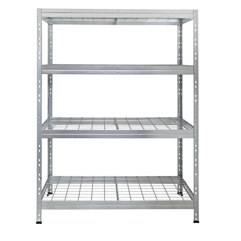 Galvanized Steel 4-Shelf Wire Deck Storage Unit