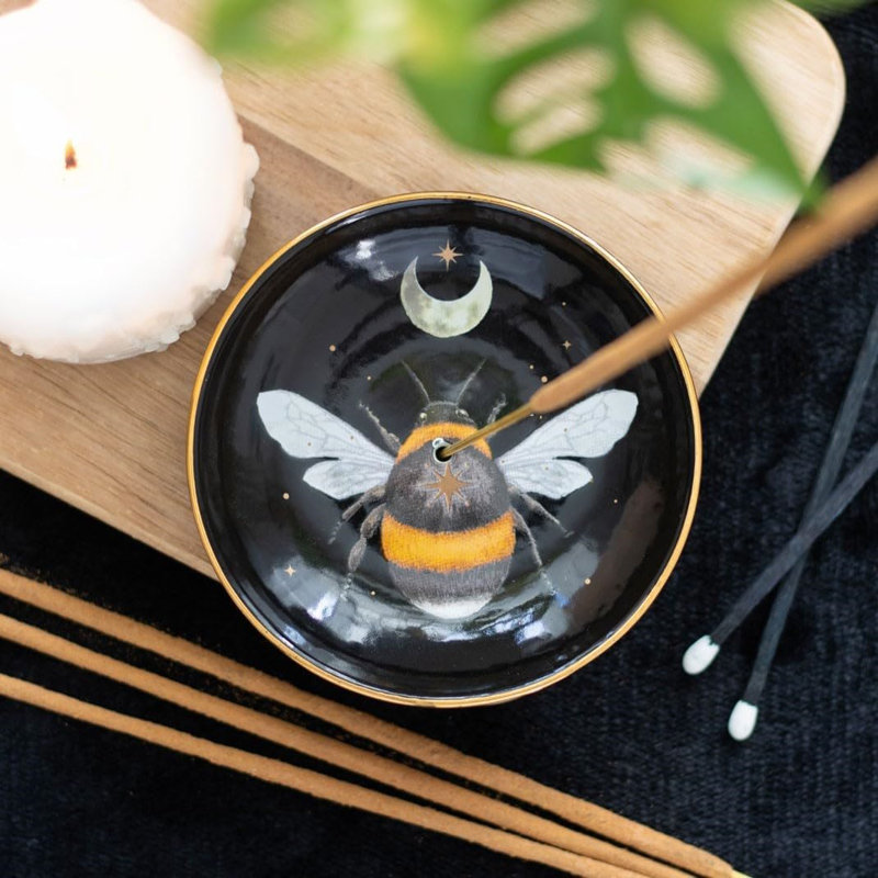Porte-encens Wicca Dark Forest Triple Moon Stars Bumblebee Bee