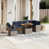 Coussin bleu marine / structure grise est en rupture de stock