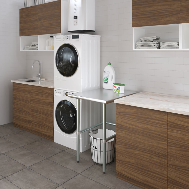 Table de travail en acier inoxydable, H 35 po x L 24 po x L 30 po